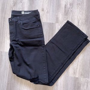 NEW - zumiez black skeletor skinny jeans with 2 rips on knees